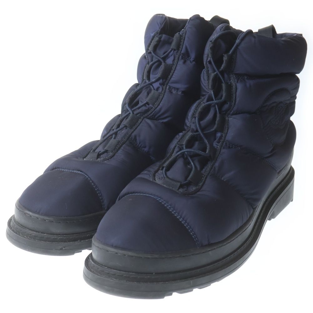 Chanel Snow Boot CC Logo Shearling Nylon Boots High Cut Shoes Navy — view 2
