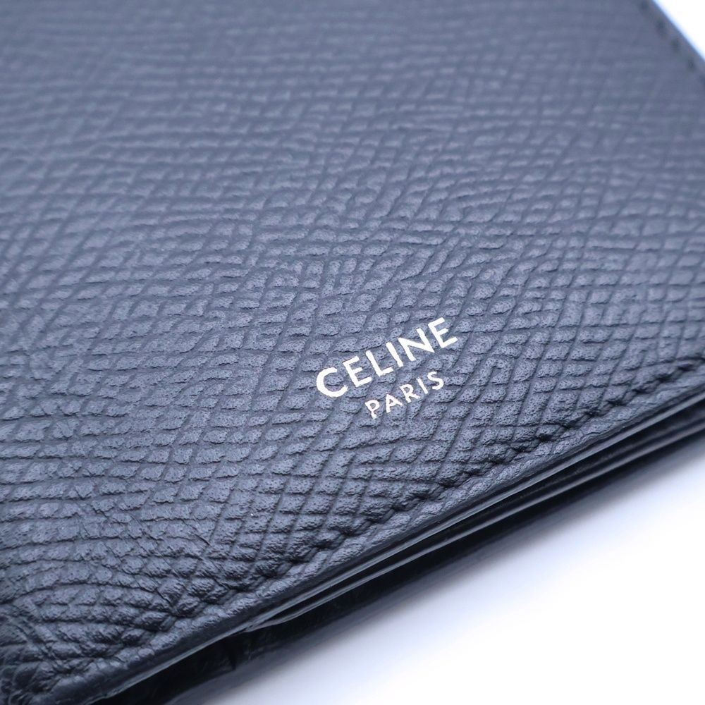 Celine Grain Leather Bifold Wallet Black — view 6