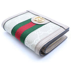 Gucci Ophidia GG Supreme Card Case Compact Wallet Bifold Canvas Beige — view 4