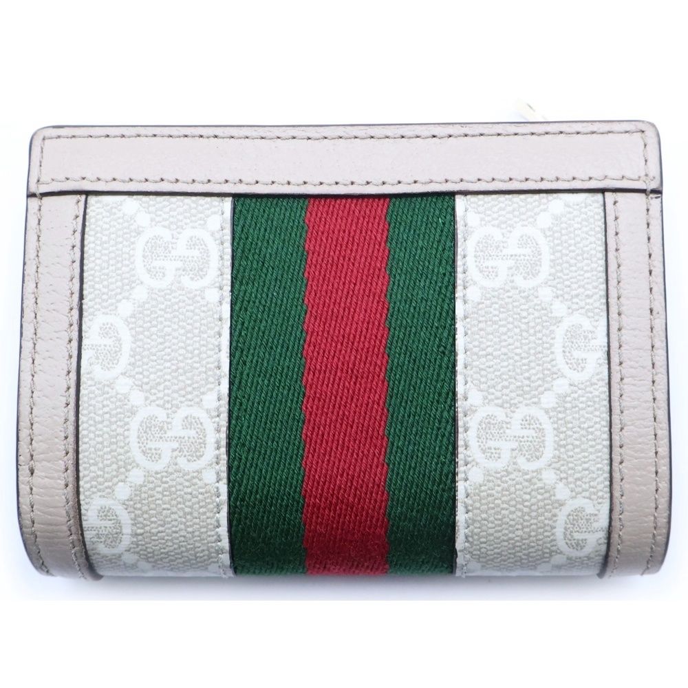 Gucci Ophidia GG Supreme Card Case Compact Wallet Bifold Canvas Beige — view 2