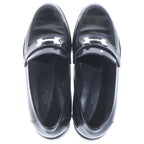 Hermes Moccasins Faubourg Logo Leather Loafers Black — view 4