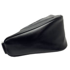Prada Mini Shoulder Bag Triangle Embossed Logo Black Silver Leather Calfskin — view 4