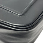 Prada Mini Shoulder Bag Triangle Embossed Logo Black Silver Leather Calfskin — view 9