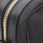 Prada Shoulder Bag Logo Jacquard Black Canvas Leather Ribbon — view 6
