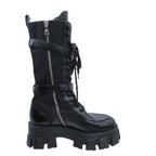 Prada Monolith Long Boots Leather Nylon Triangle Plate Logo Shoes Pouch — view 2