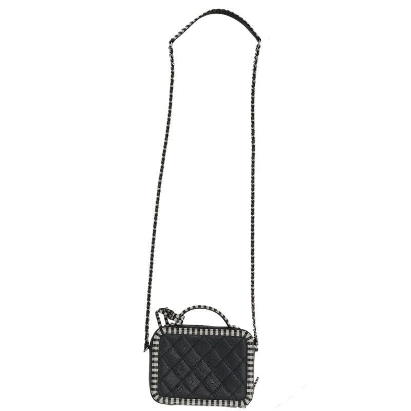 Chanel CC Filigree Chain Shoulder Bag Black White — view 2