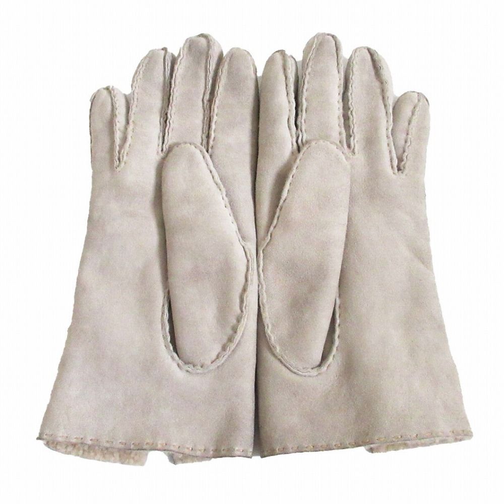 Gucci Horsebit Mouton Gloves Inner Shearling Light Gray 6.5 — view 2
