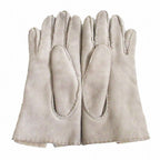 Gucci Horsebit Mouton Gloves Inner Shearling Light Gray 6.5 — view 2