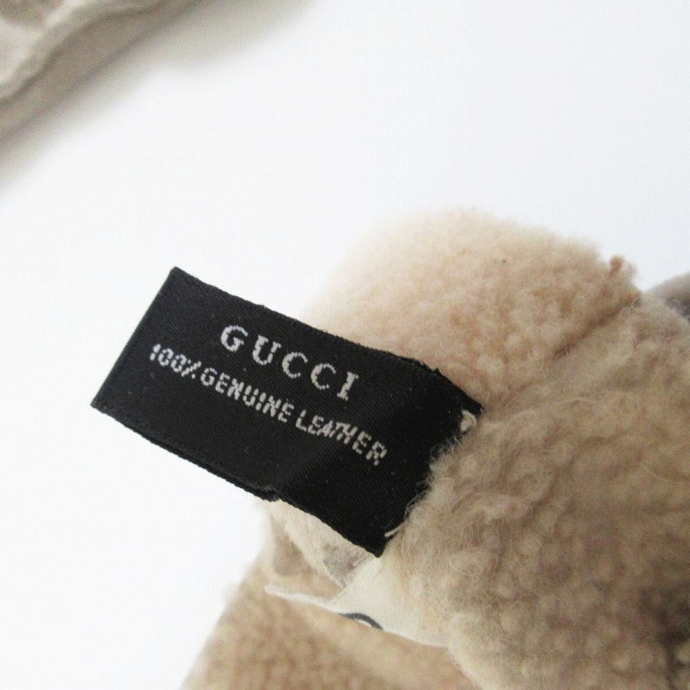 Gucci Horsebit Mouton Gloves Inner Shearling Light Gray 6.5 — view 4