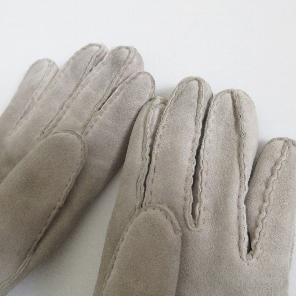 Gucci Horsebit Mouton Gloves Inner Shearling Light Gray 6.5 — view 5