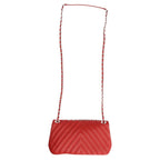 Chanel Chevron Lambskin Chain Shoulder Bag Red — view 2