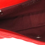 Chanel Chevron Lambskin Chain Shoulder Bag Red — view 3