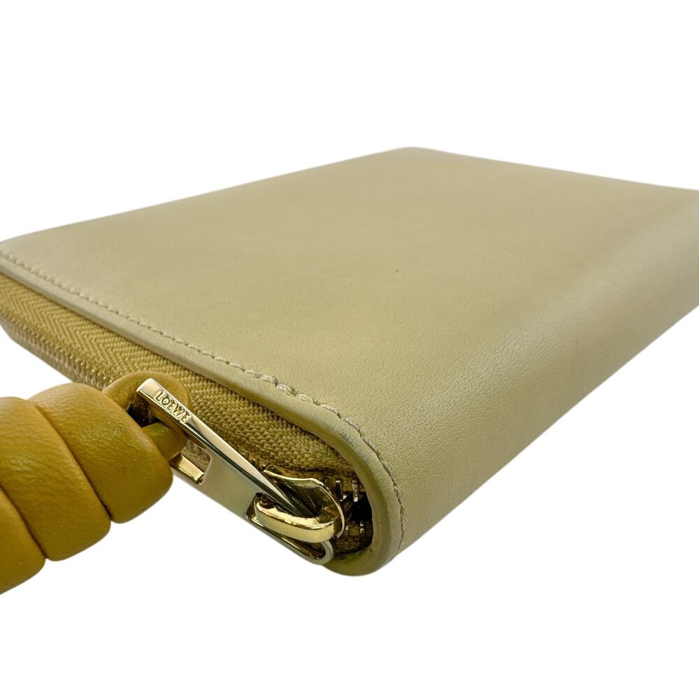 Loewe Compact Zip Wallet Knot Leather Bifold Yellow — view 4