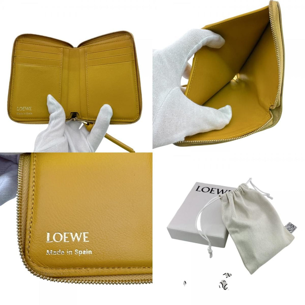 Loewe Compact Zip Wallet Knot Leather Bifold Yellow — view 8