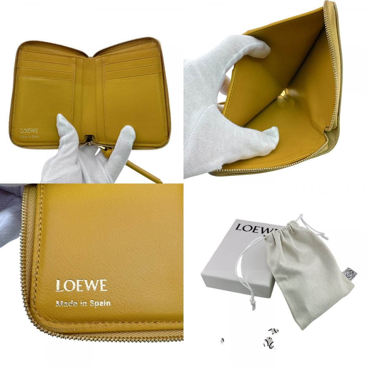 Loewe Compact Zip Wallet Knot Leather Bifold Yellow — view 8