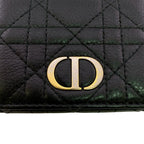 Dior Compact Wallet Lotus Lambskin Trifold Handbag — view 7