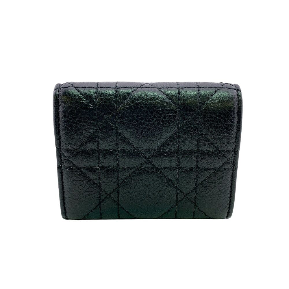 Dior Compact Wallet Lotus Lambskin Trifold Handbag — view 2
