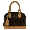 Louis Vuitton Alma BB Handbag Monogram Canvas Brown 2-Way