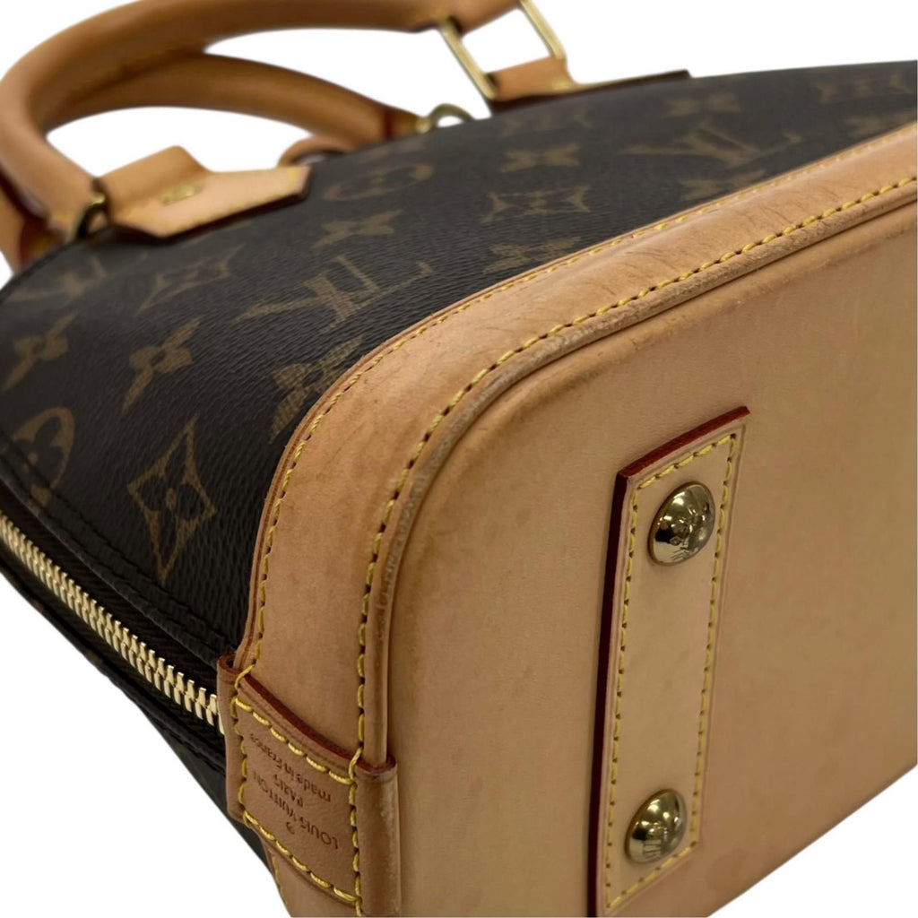 Louis Vuitton Alma BB Handbag Monogram Canvas Brown 2-Way — view 8