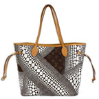 Louis Vuitton Neverfull MM Tote Bag Damier Azur Canvas White Yayoi Kusama
