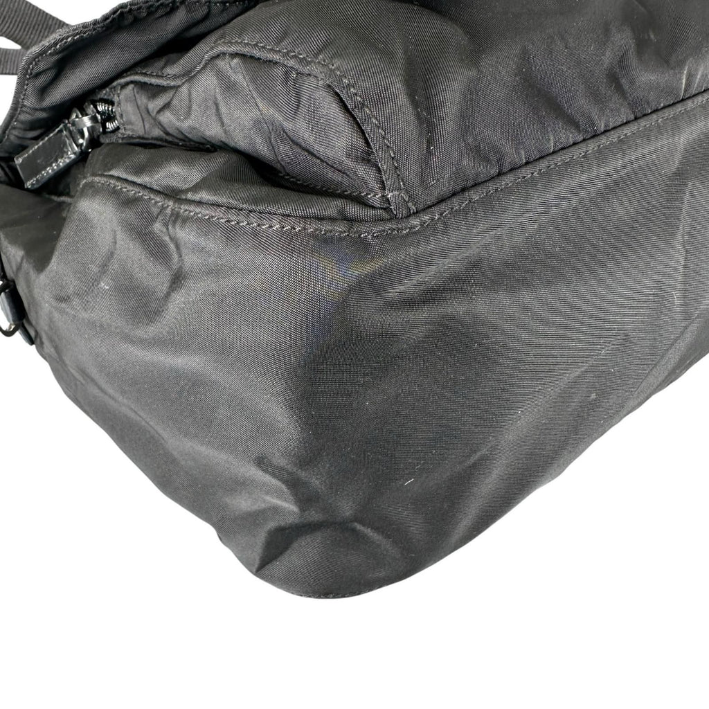 Prada Triangle Logo Messenger Bag Nylon Black — view 7