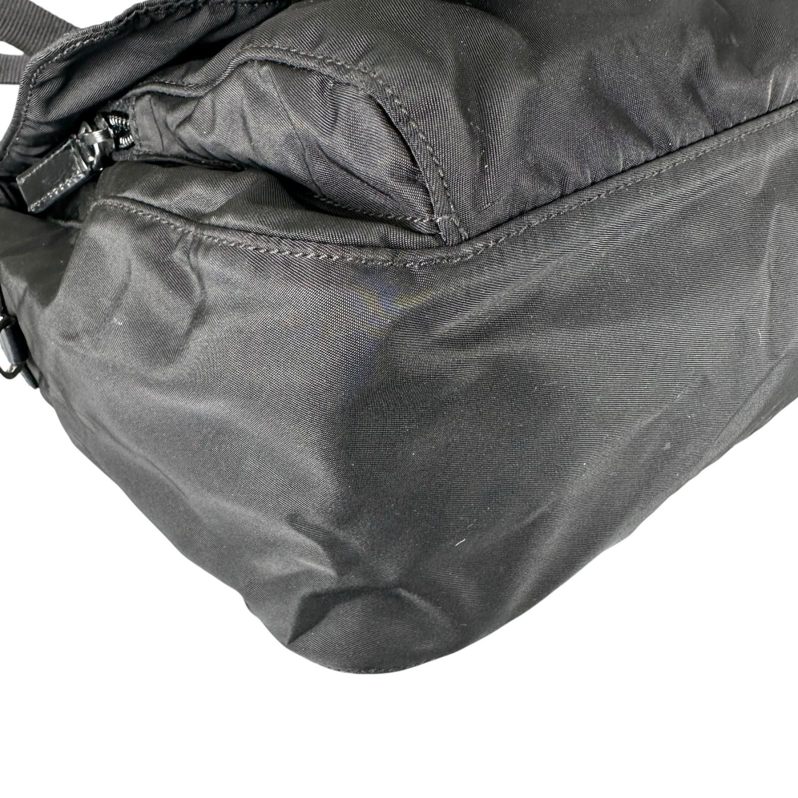 Prada Triangle Logo Messenger Bag Nylon Black — view 7