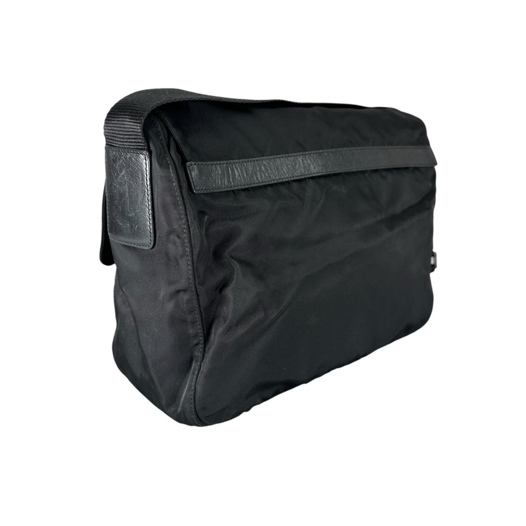 Prada Triangle Logo Messenger Bag Nylon Black — view 3