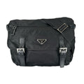 Prada Triangle Logo Messenger Bag Nylon Black