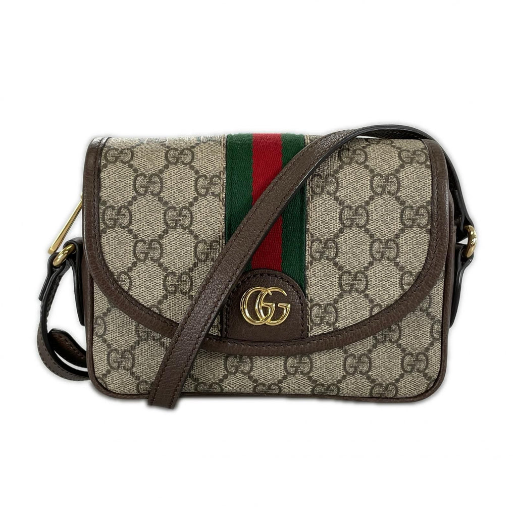 Gucci GG Supreme Sherry Line Shoulder Bag Brown