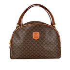 Celine Macadam Handbag Leather Brown Mini