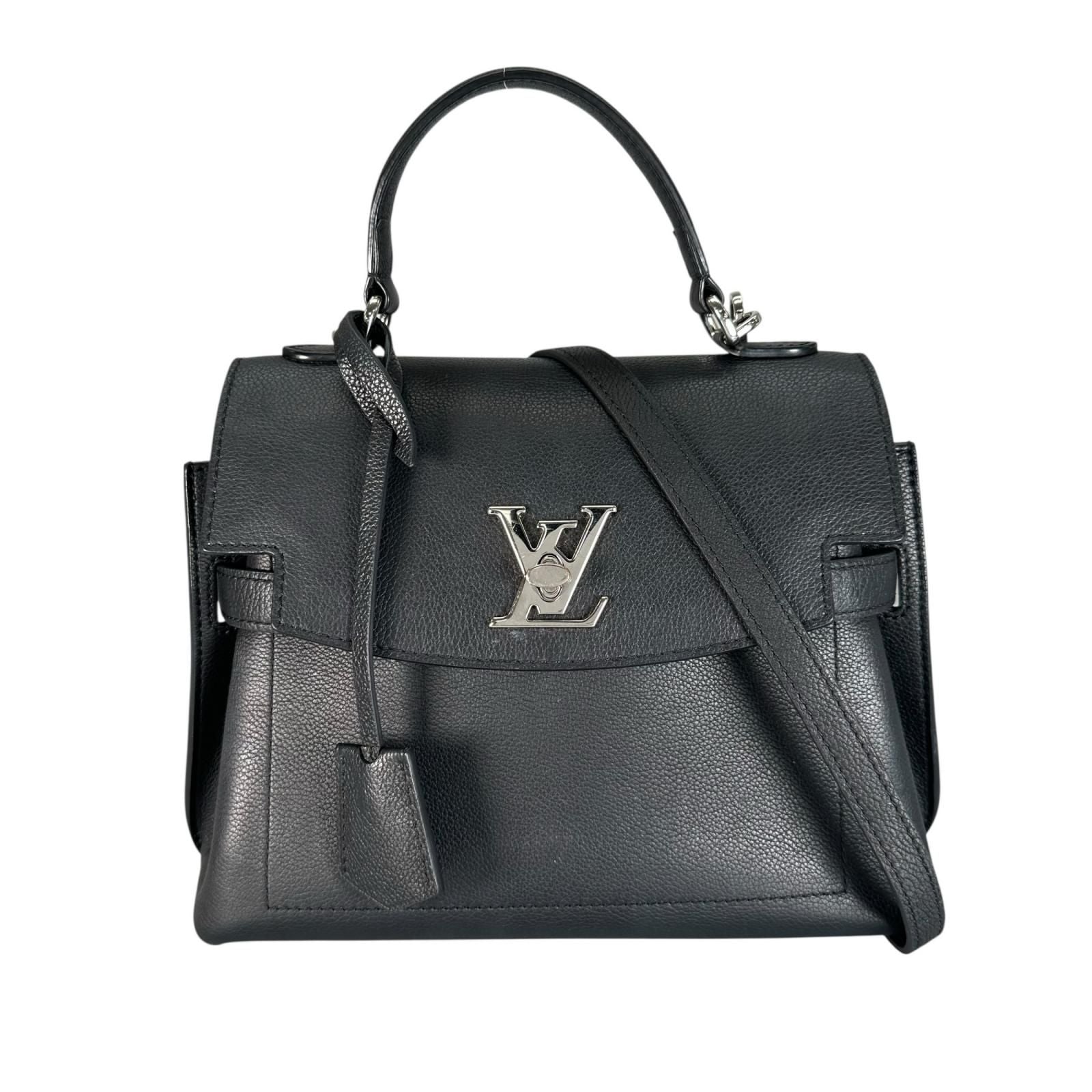 Louis Vuitton Lockme Eva BB Handbag Leather Navy 2-Way