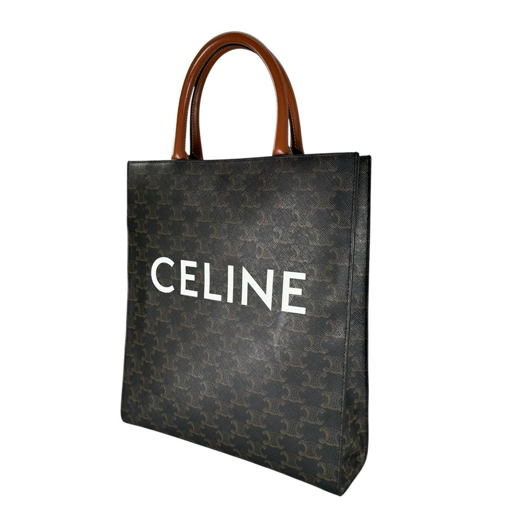 Celine Small Vertical Cabas Tote Bag Leather Brown 2-Way — view 2