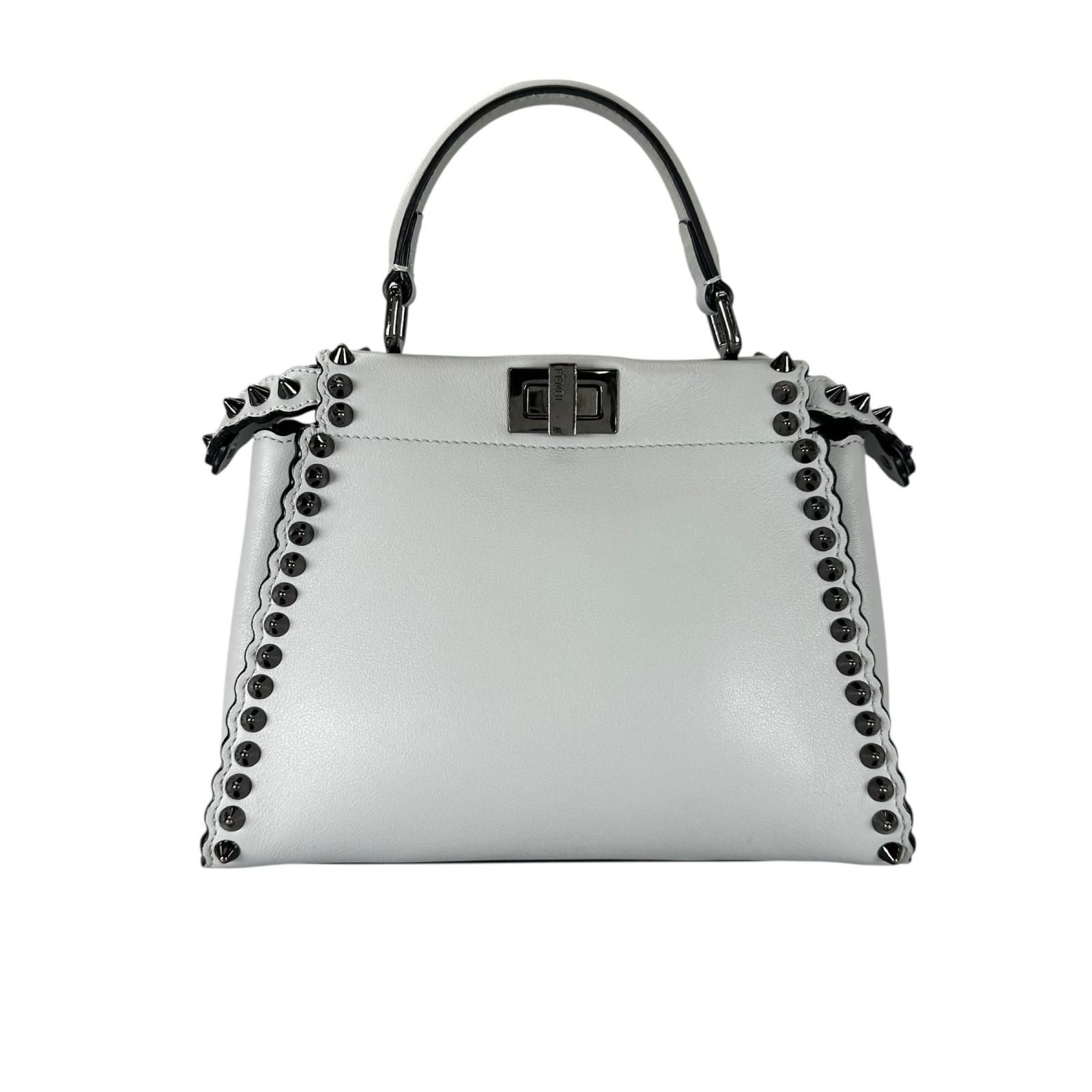 Fendi Peekaboo Handbag Leather Blue