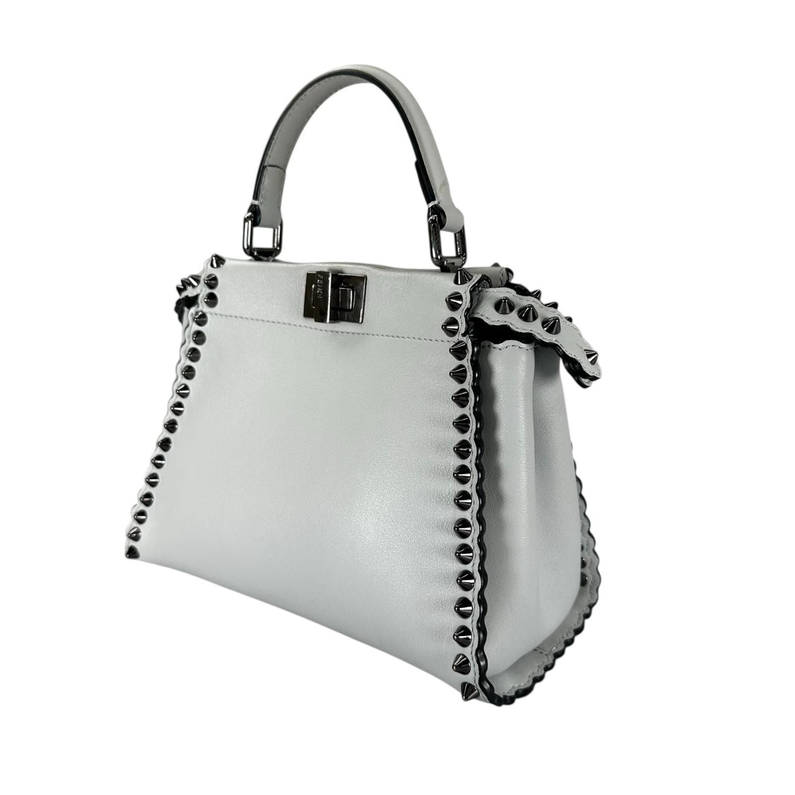Fendi Peekaboo Handbag Leather Blue — view 2