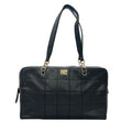 Chanel Choco Bar Tote Bag Leather Black