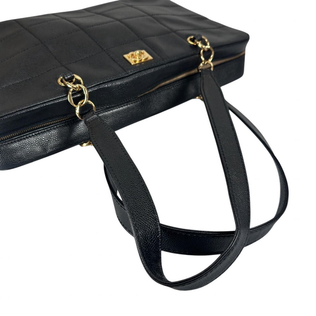 Chanel Choco Bar Tote Bag Leather Black — view 5