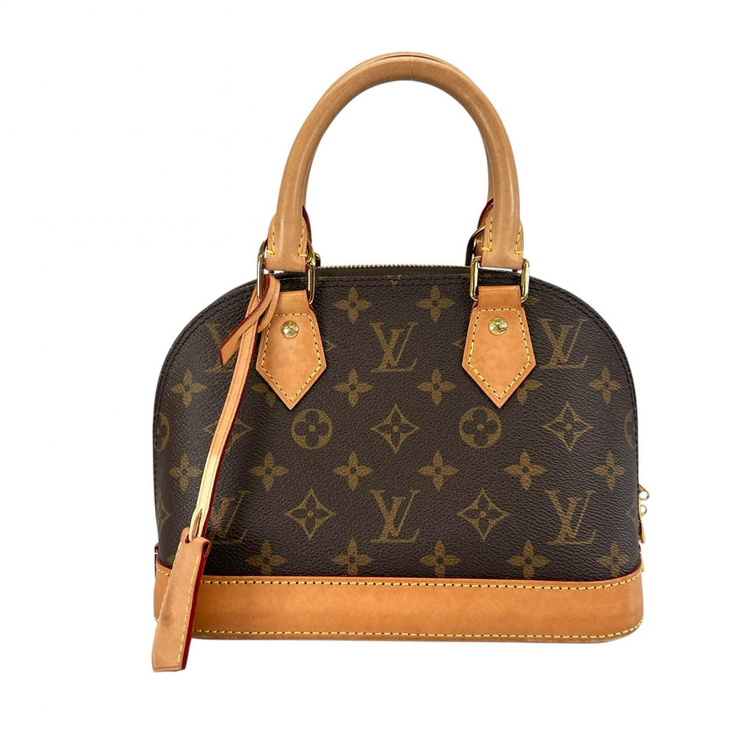 Louis Vuitton Alma BB Handbag Monogram Canvas Brown 2-Way