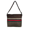 Gucci Diamante Sherry Line Shoulder Bag Nylon Brown
