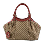 Gucci Diamante Handbag Canvas Leather Pink