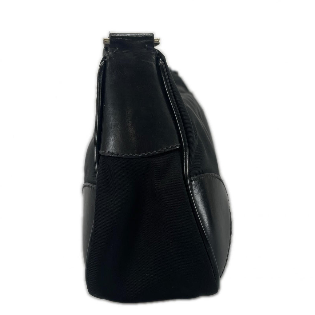 Prada Hobo Triangle Logo Shoulder Bag Nylon Black — view 2