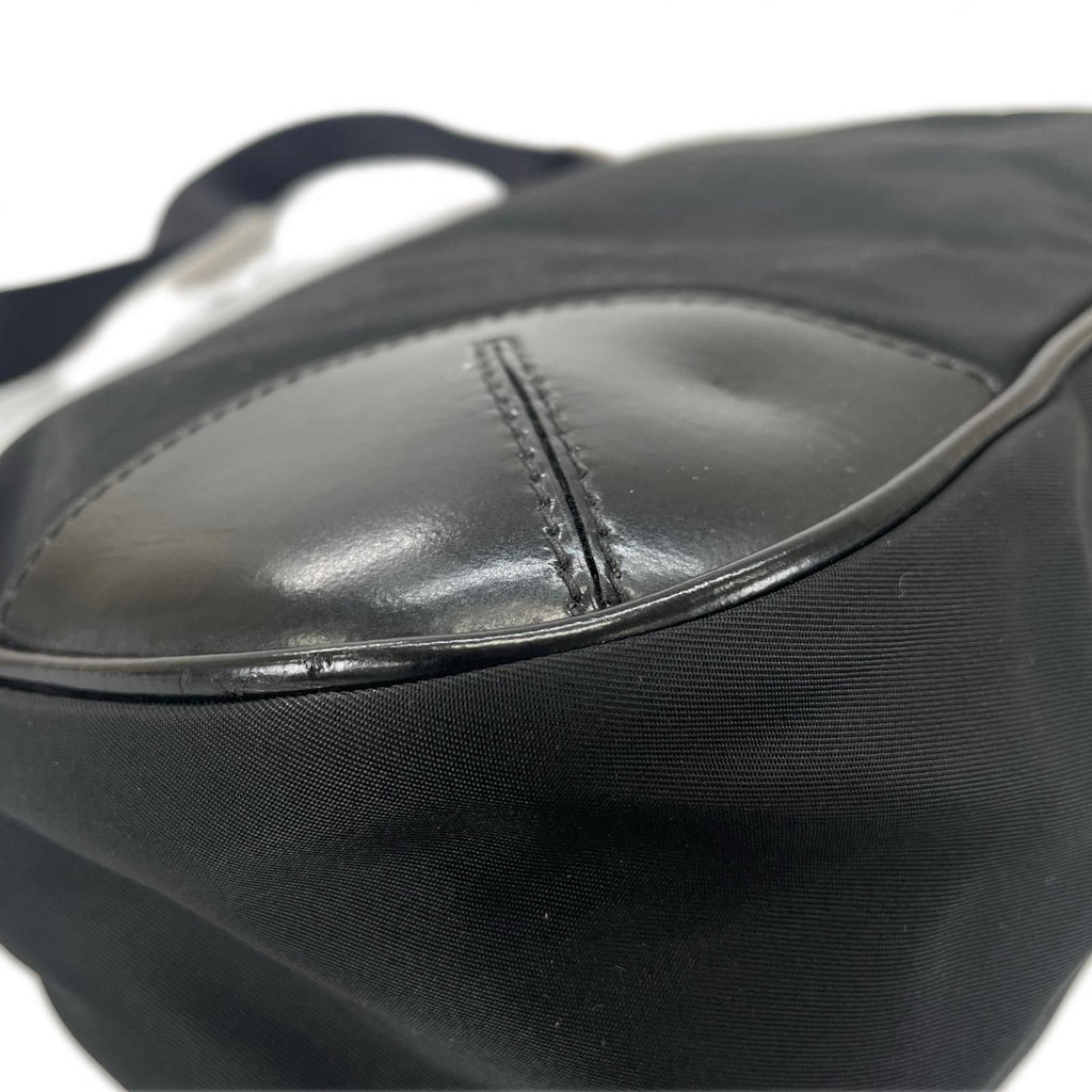 Prada Hobo Triangle Logo Shoulder Bag Nylon Black — view 7