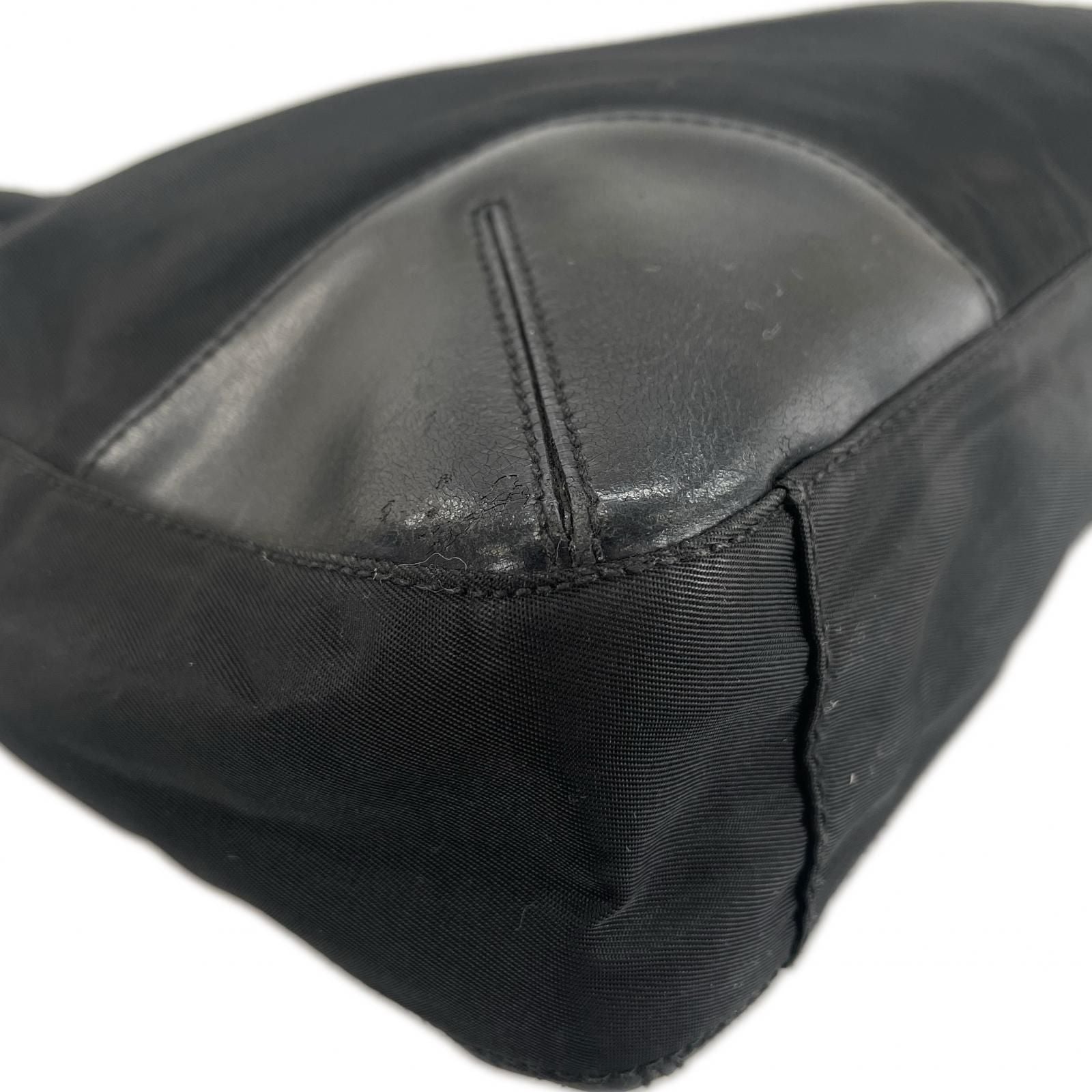 Prada Triangle Logo Tote Bag Nylon Black — view 6