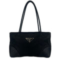 Prada Triangle Logo Tote Bag Nylon Black