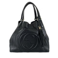 Gucci Soho Tassel Tote Bag Leather Black