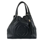 Gucci Soho Tassel Tote Bag Leather Black