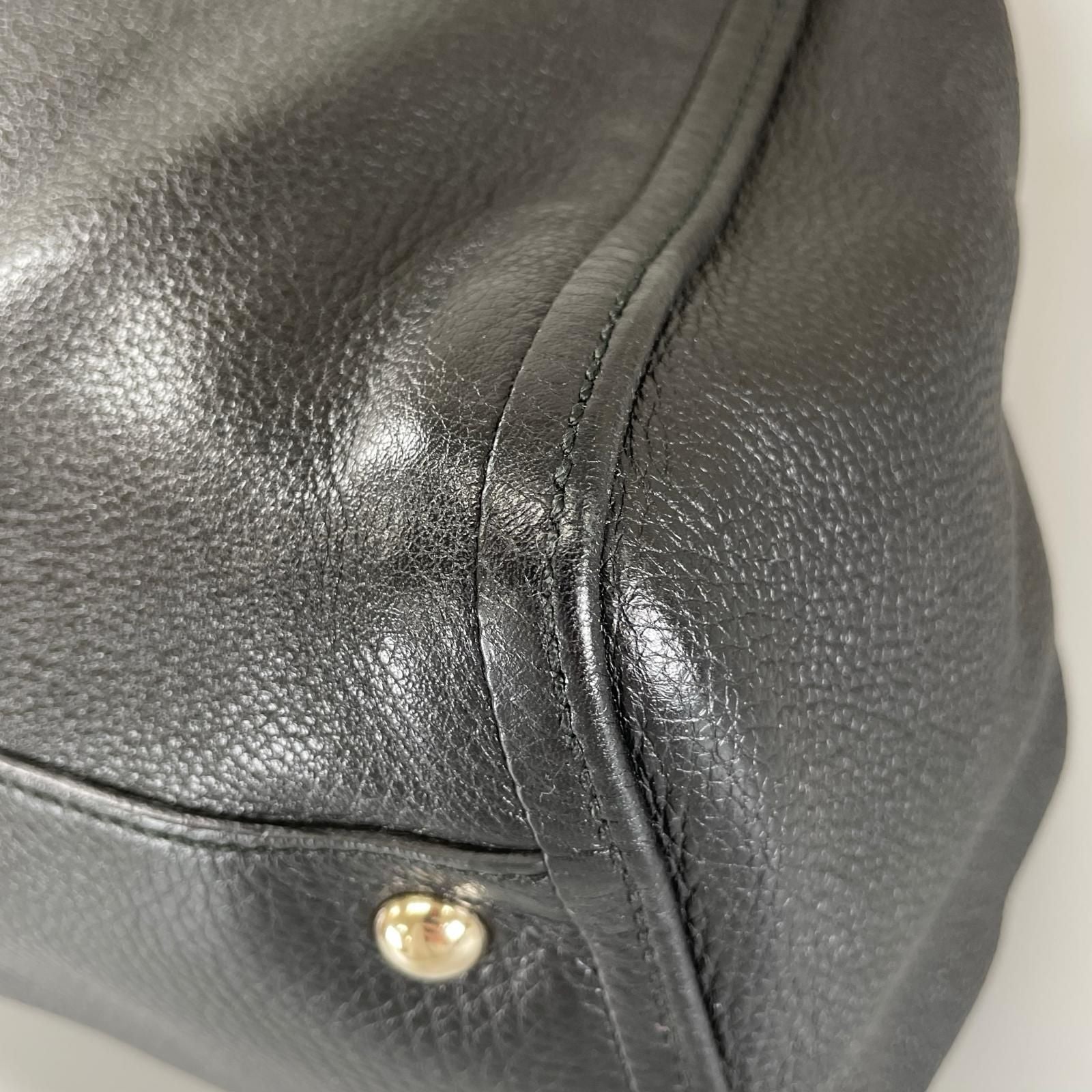 Gucci Soho Tassel Tote Bag Leather Black — view 8