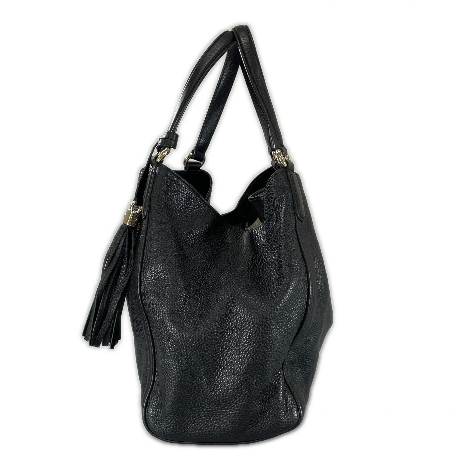 Gucci Soho Tassel Tote Bag Leather Black — view 2