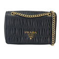 Prada Shoulder Bag Leather Black