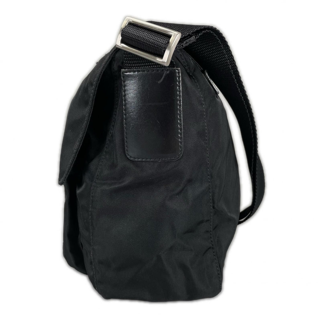 Prada Triangle Logo Shoulder Bag Nylon Black — view 2