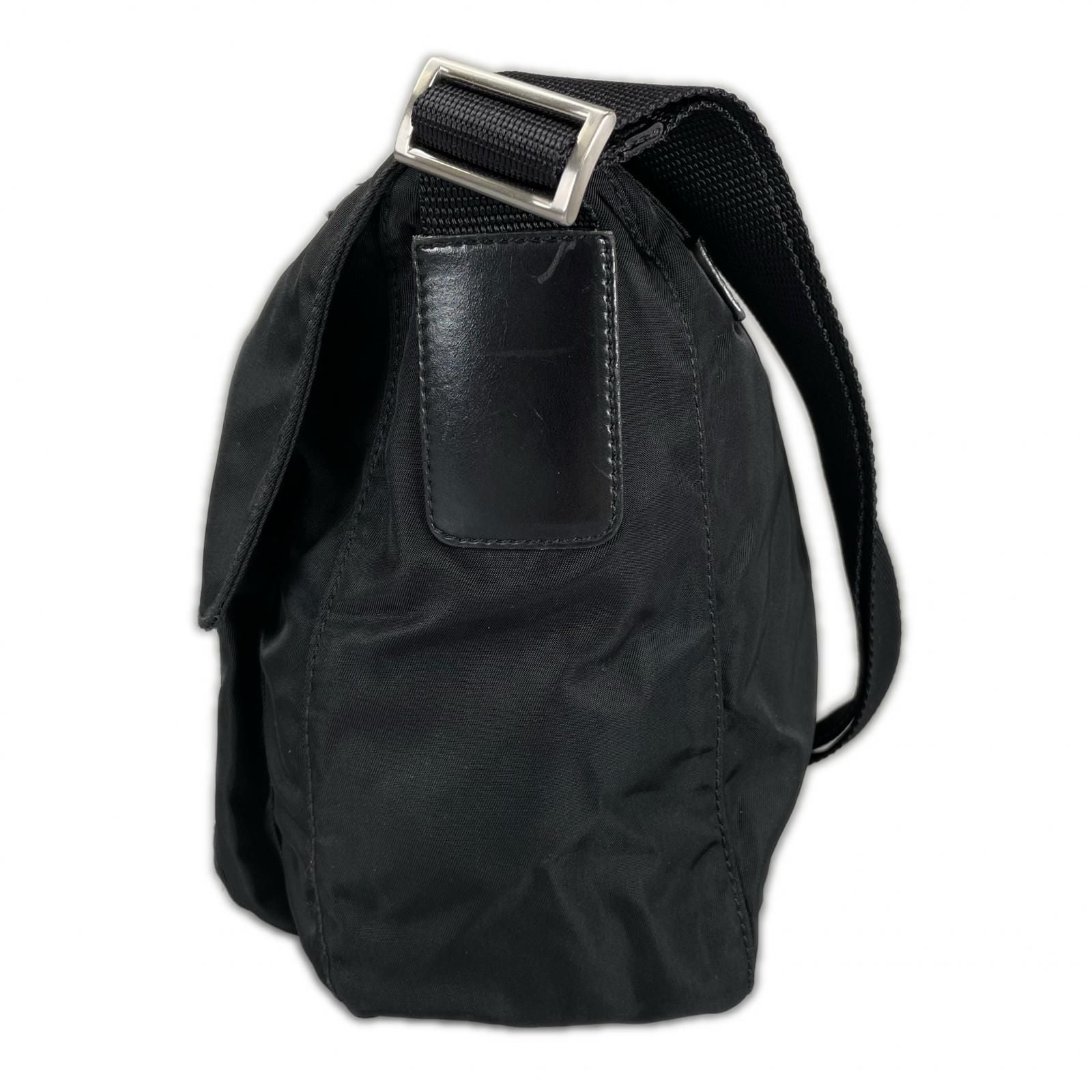 Prada Triangle Logo Shoulder Bag Nylon Black — view 2